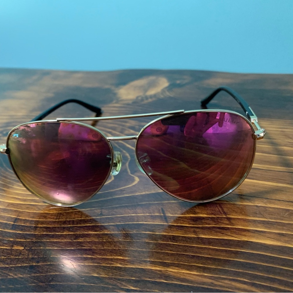 Luenx Aviator Sunglasses with Purple Mirror Lenses